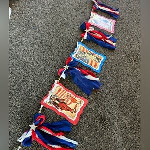 4th of July postcard vintage inspired Holiday garland